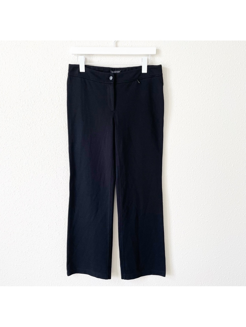 Eileen Fisher Black Straight Leg Pants Size XS Career Office Stretch Minimalist